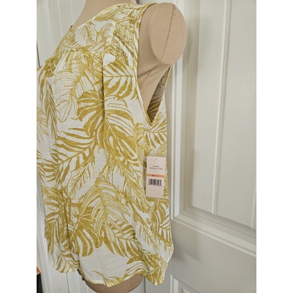 Nanette Lepore Gold Ray Smocked Tank Top Sz S - Picture 4 of 12